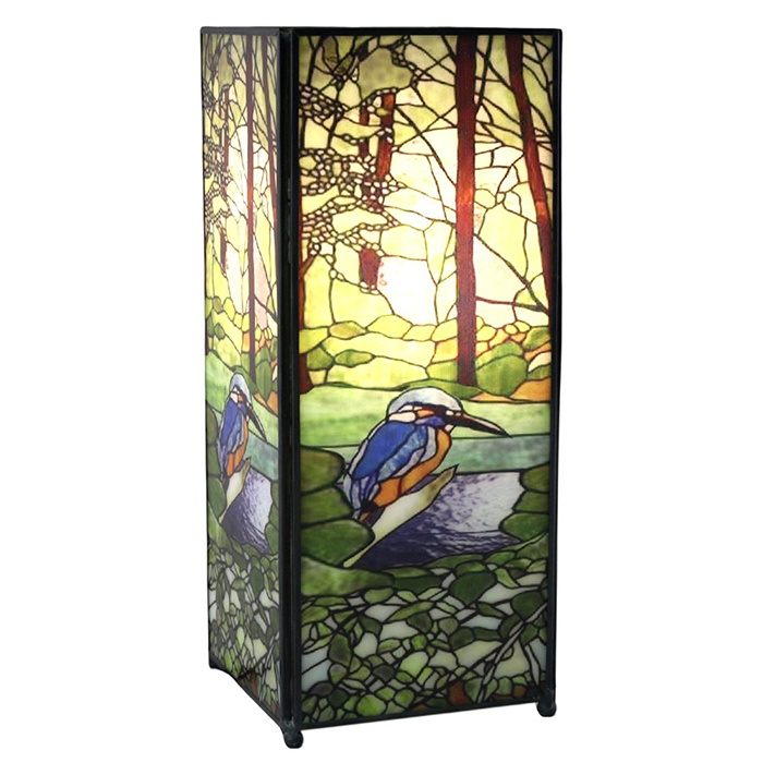 Kingfisher Square Lamp Screen Printed Kingfisher Square Lamp Screen Printed